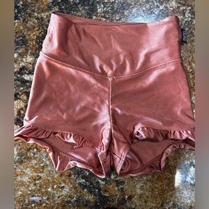 Tiger Friday filly shorts child Large Girls Ruffled in Salmon/Rust shimmer
